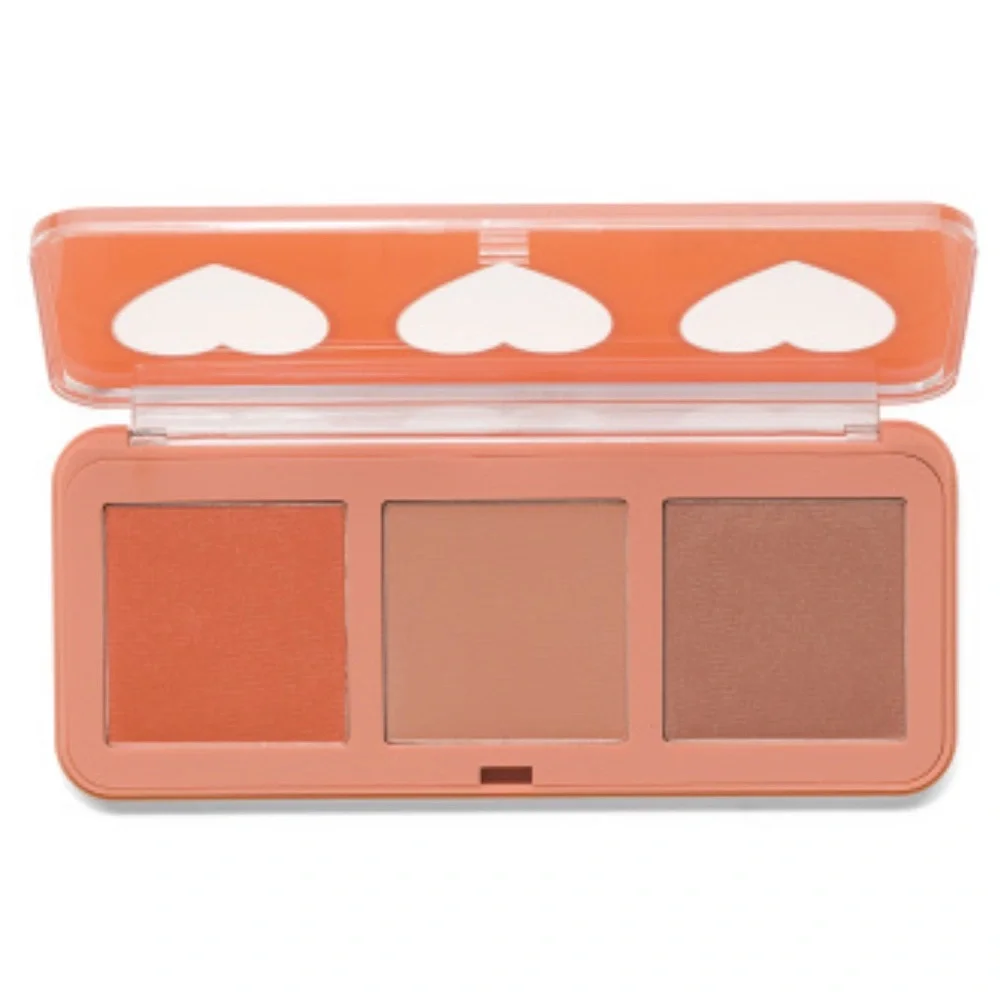 The Crème Shop Cheekmate Hearts 3 Velvety Pressed Blush Palette Set King Bronze